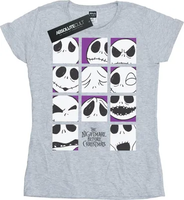 Produktbild von Disney - "Nightmare Before Christmas Many Faces Of Jack" T-Shirt für Damen BI35593 (XXL) (Grau)