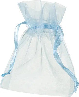 Produktbild von 12 Stück hellblaue Organzabeutel 7,5 x 10 cm