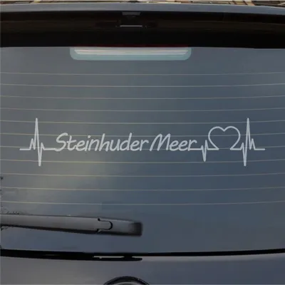 Produktbild von Heckscheibenaufkleber Steinhuder Meer Herzschlag Puls See Sea Liebe 55x11 cm Milchglas Auto Aufkleber Sticker
