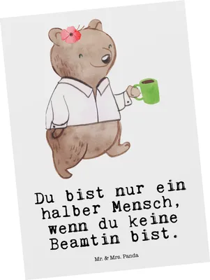 Produktbild von Mr. & Mrs. Panda Postkarte Beamtin Herz - Weiß - Geschenk, Ansichtskarte, Studium, Öffentlicher Dienst, Postkarten, Beamte, Grußkarte, Fotokarte, Ansichtskarten