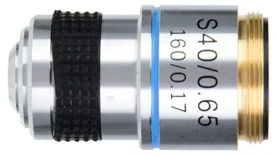 40X Achromatische Objektivlinse, 185 mm, 0,65 NA, Aluminium