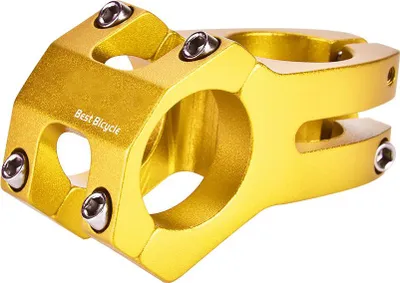 Image de 31,8 mm en alliage d'aluminium guidon de vélo de montagne avec potence fixe accessoires de vélo (or)