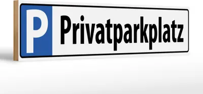 Produktbild von Holzschild Parkplatz Privatparkplatz, 46x10 cm, Holzschilder Parking