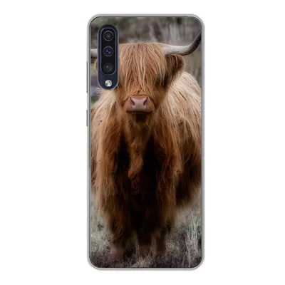Produktbild von MuchoWow® Handyhülle Schutzhülle Hülle für Samsung Galaxy A50 Schottischer Hochländer - Moos - Gras Silikon Softcase Handy Hülle - Mobiltelefonhülle