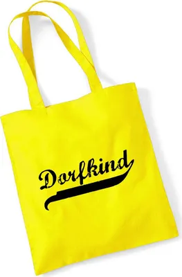Produktbild von Hellweg Druckerei Baumwolltasche Dorfkind Vintage Geschenk Stofftasche Yellow 10 Liter Baumwolle Dorfkind Vintage Souvenir