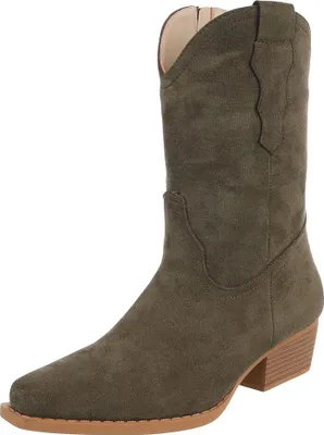 Produktbild von Ital-Design Damen Stiefeletten  Wildlederoptik Western- & Bikerboots 90482510 Grün Gr.  39