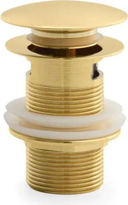 Produktbild von Hochwertiger Eleganter Pop up in Gold mit Überlauf Waschbecken Pop up Sifon mit Überlauf