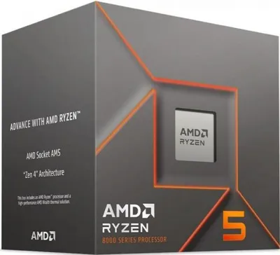 Produktbild von AMD Ryzen 5 8400F, AMD Ryzen™ 5, Sockel AM5, 4 nm, Einschub, AMD, 8400F