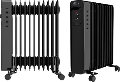 Produktbild von TroniTechnik® Ölradiator Elektroheizung TT-OR 211 in Schwarz mit 11 Rippen und 2500 Watt, drei Heizstufen (1000W, 1500W, 2500W)