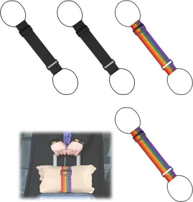 Immagine prodotto di Set di cinghie elastiche di fissaggio, regolabili, nere e colorate, per borse