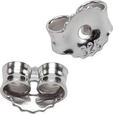 Produktbild von Pousetten Verschluss für Ohrstecker aus 925 Silber rhodiniert Ohrschmuck