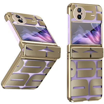 Obrázek produktu pro Pouzdro pro Vivo X Flip, galvanizované průhledné pouzdro s ochranou pantu Zlato