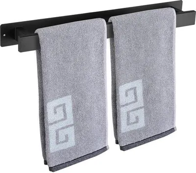 Produktbild von Wandhandtuchhalter Edelstahl mattschwarz 40cm selbstklebend