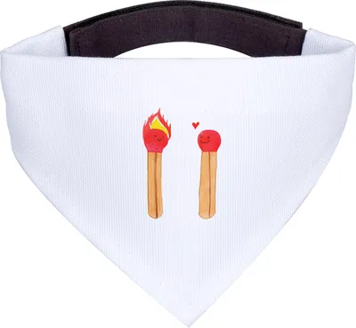 Produktbild von Mr. & Mrs. Panda Halstuch Streichhölzer - Weiß - Geschenk, Hunde, Hundehalstuch, Liebesgeschenk, Hunde-Halstuch, Freundin, Liebesbeweis, Hund