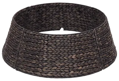 Imagen del producto de vidaXL Adorno para árbol de Navidad, redondo, negro, Ø 45 x 22 cm, hecho de junco