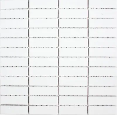 Produktbild von Mosaik Fliese Keramik Stäbchen weiß glänzend Fliesenspiegel Küche MOS24-0102_f