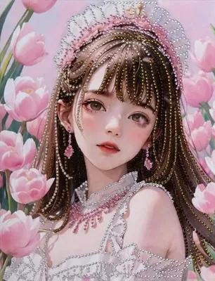 Produktbild von Diamantenmosaik "Sommerliche Prinzessin", 30x40 cm, kreatives Design