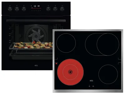 Produktbild von AEG AH52B1 Set Pyrolyse Einbauherd OU5PE40AK + Glaskeramikkochfeld TA64RA06XB