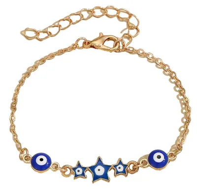 Produktbild von Armband mit bösem Blick, Hand der Fatima, Damenarmband, verstellbare Kette, blaues Armband mit Zirkonia, Schmuckgeschenk für Ihre Frau