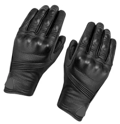 Leder-Handschuhe zum Fahren, schwarz, Gr. L, atmungsaktiv, verstärkt