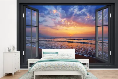 Produktbild von MuchoWow® Fototapete für Wohnzimmer oder Schlafzimmer Wandtapete Vinyl Motivtapete Aussicht - Meer - Strand - 390x260 cm - Papiertapete