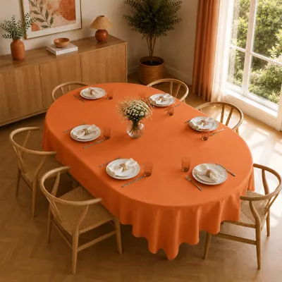 Produktbild von Tischdecke 160 x 220 cm oval für Küche & Esstisch in Orange