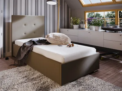Obrázok produktu pre Jednolôžková posteľ 80x200 FLEK 1 - béžová