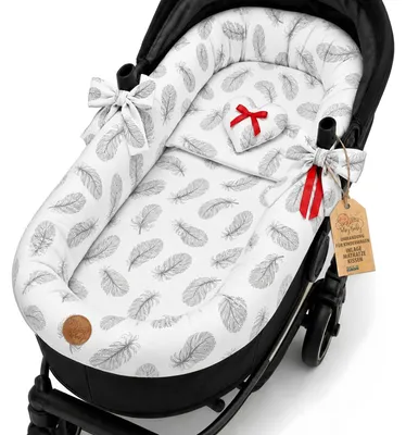 Produktbild von Stubenwagen Umrandung Musselin Nestchen Kinderwagen Set 3-teilig Gefieder