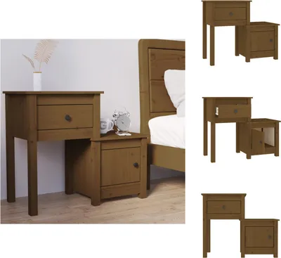 Produktbild von vidaXL Nachttisch Honigbraun 79,5x38x65,5 cm Massivholz Kiefer -  Nachttische