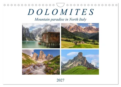 Produktbild von Dolomiten, ein Bergparadies in Norditalien (Wandkalender 2027, DIN A4, Querformat), CALVENDO 12-Monats-Wandkalender