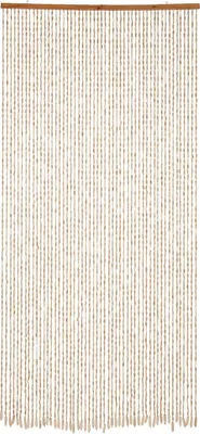 Immagine prodotto di Tenda divisoria in bambù con perline - Ideale per porte e finestre - 52 fili - 200x90 cm - Divisorio per ambienti realizzato a mano - Colore naturale