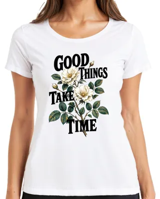 Immagine prodotto di Maglietta da donna, colore bianco, taglia L, ispirata alla "Weiße Rose" (Rosa Bianca), con motivi botanici e floreali, stile giapponese, anni 2000, tema natura