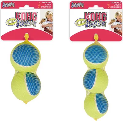 Obrázok produktu pre KONG SqueakAir Ultra, Pes, Lopta, Modrá, Žltá, Aportovanie