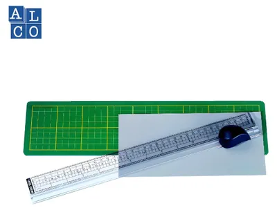 Immagine prodotto di Righello da taglio con tappetino in plastica trasparente da 35 cm