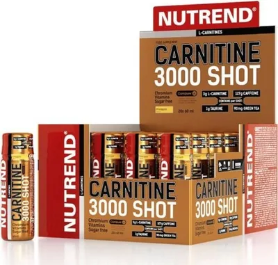 Productafbeelding van Carnitine 3000 Shot, 20 flacons van 60 ml, smaak: aardbei
