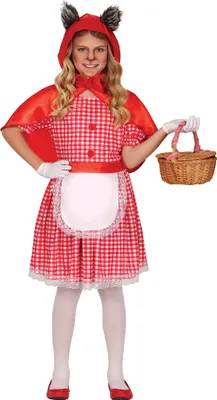 Immagine prodotto di Mantello da narratore di fiabe Cappuccetto Rosso costume per bambini Halloween avventura foresta, taglia: 140/146 colore: rosso / bianco