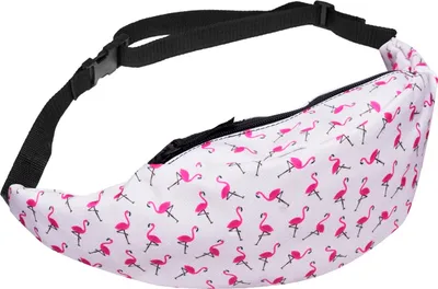 Produktbild von Modische Gürteltasche Sporttasche Bauchtasche mit Reissverschluss Hüfttasche Rosa Flamingos