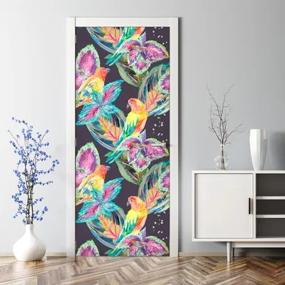 Produktbild von Dekorative Türaufkleber Aufkleber selbstklebend Klebefolie Abnehmbarerdeko Rosa Blüten rosa 70 x 200 cm