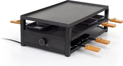 Image de Plaque de cuisson en acier noir pour 8 personnes – Surface de cuisson 44 x 25 cm – Thermostat réglable – 1 300 W