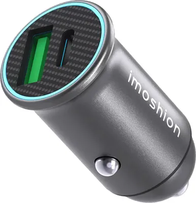 Produktbild von imoshion  Mini-Autoladegerät - 2 Anschlüsse – USB-A–Schnellaufladung – USB-C-Stromversorgung - 60 Watt – Schwarz