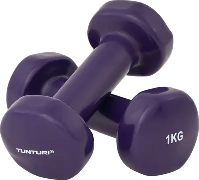 Immagine prodotto di Manubri in vinile Tunturi da 1,0 kg, viola, coppia