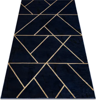 Produktbild von Exklusiv EMERALD Teppich 1012 glamour, stilvoll geometrisch dunkelblau / gold Blau 140x190 cm