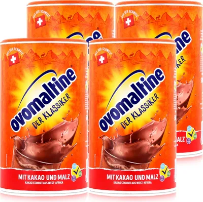 Produktbild von Ovomaltine Malzhaltiges Getränkepulver der Klassiker 500g mit Kakao (4er Pack)