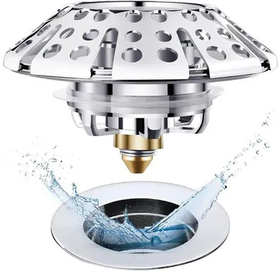 Image de Bouchon de baignoire avec tamis, à charnière, pour orifices d'évacuation de 1-3/8 à 2 pouces