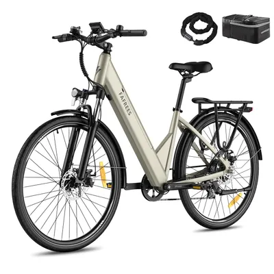 Produktbild von E-Bike MTB 27,5 Zoll Rostfreie Aluminiumlegierung 36 V 15 Ah 540 Wh bis zu 90 - 110 km, Wasserdicht IP54, Mountainbike mit 7 Gang und App, Gold