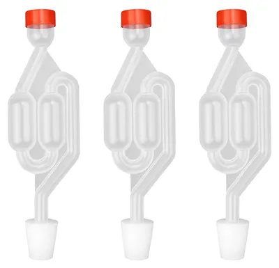 Airlock Bubbler 3er-Set, Fermentationsröhren aus PP, transparent