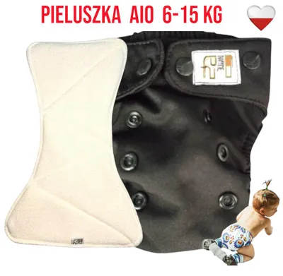 Produktbild von NappiMe AIO Pocketwindel aus schwarzem Mikrofaserfleece