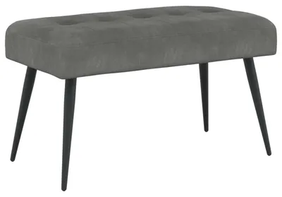Image de Banc avec capitonnage bouton Gris foncé 80 x 40 x 46 cm Velours