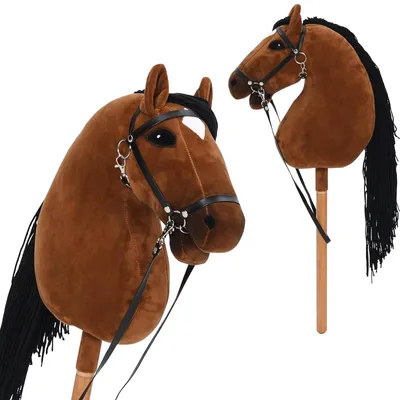 Image de SolidKeus - Petit cheval de jeu pour enfants, avec licol et rênes