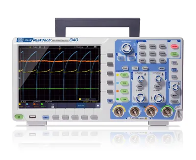 Productafbeelding van PeakTech P 1340 – 4-kanaals digitaal oscilloscoop, 60 MHz | 1 GS/s, 8-bit, TFT-kleurendisplay | USB & LAN | FFT, XY-modus en frequentieteller